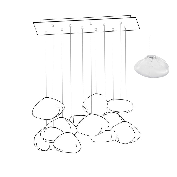 Halo Round Faceted Glass Chandelier
