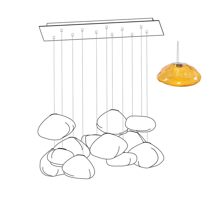 Halo Round Faceted Glass Chandelier