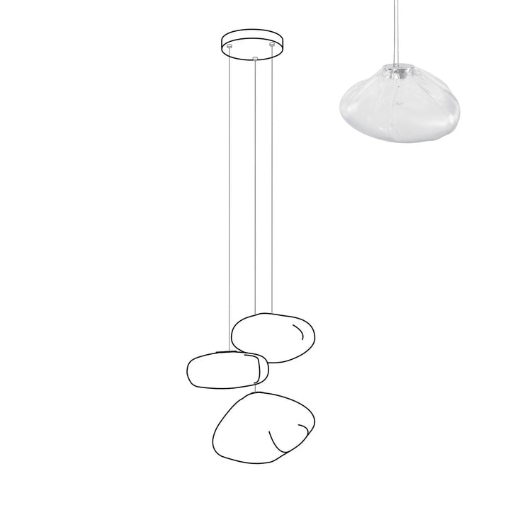Clear_Halo_Glass_Pendant_Light_Multi-Unit_Woorglamp