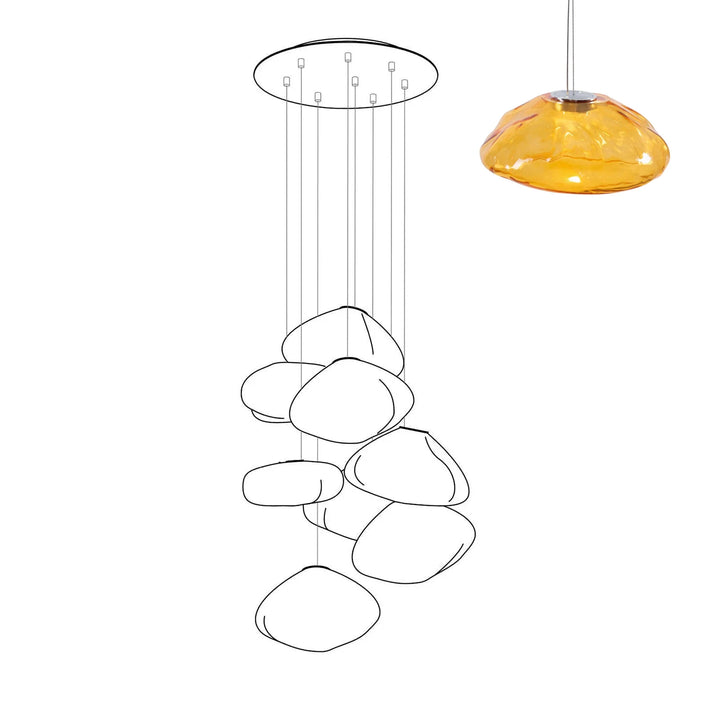 Halo Round Faceted Glass Chandelier