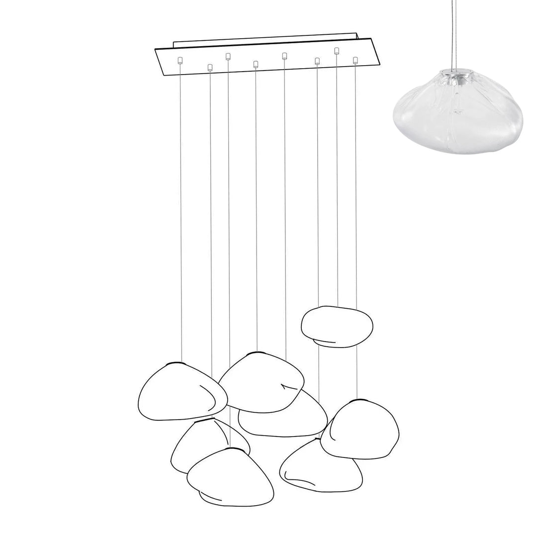 Halo Round Faceted Glass Chandelier