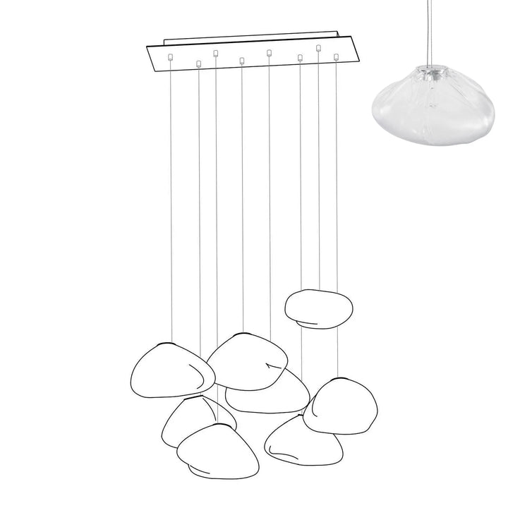 Halo Round Faceted Glass Chandelier