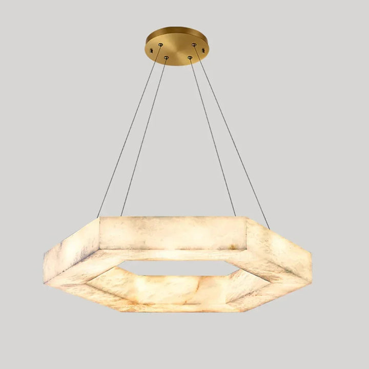 Hexagonal Alabaster Chandelier