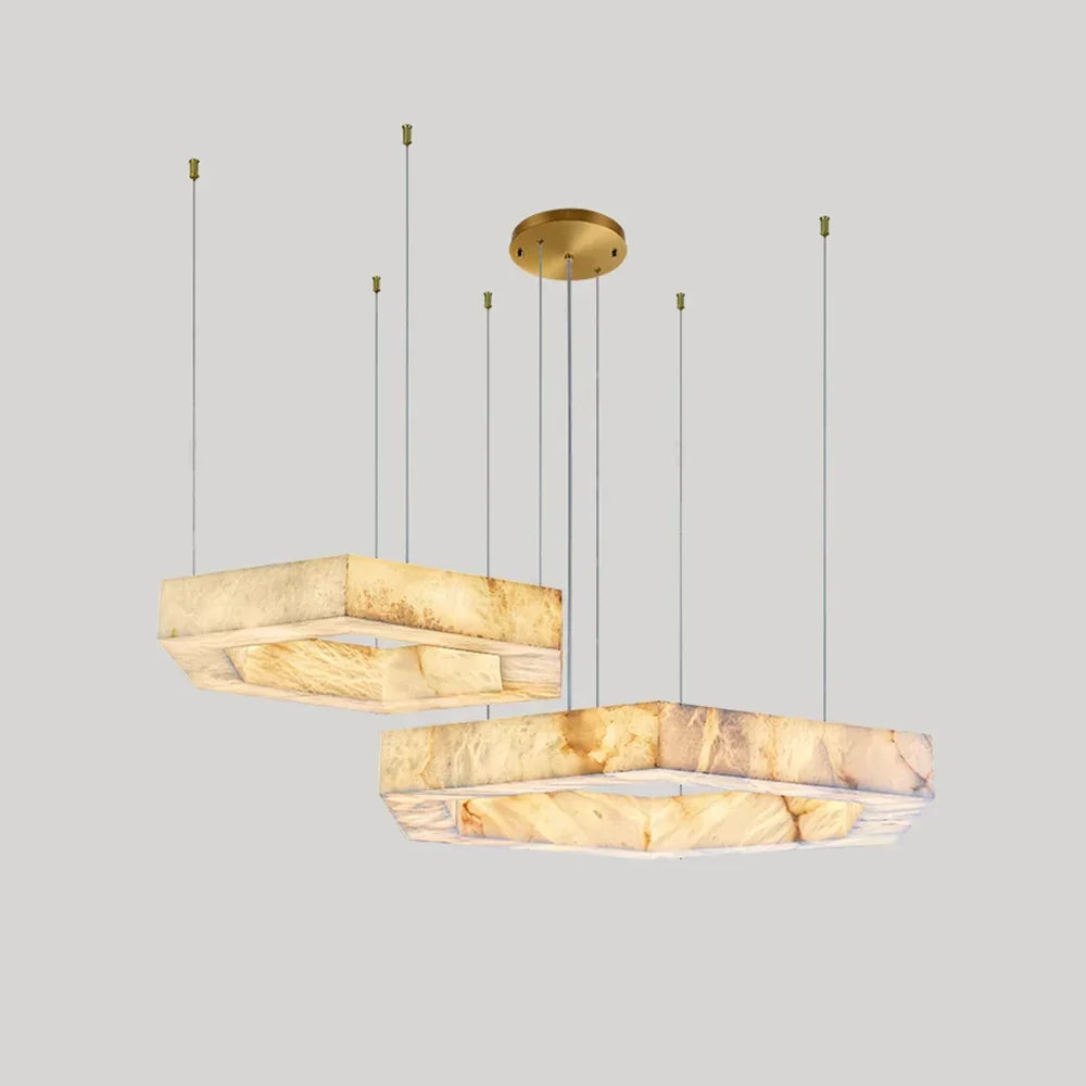 Hexagonal Alabaster Chandelier