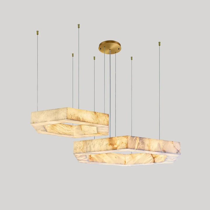 Hexagonal Alabaster Chandelier
