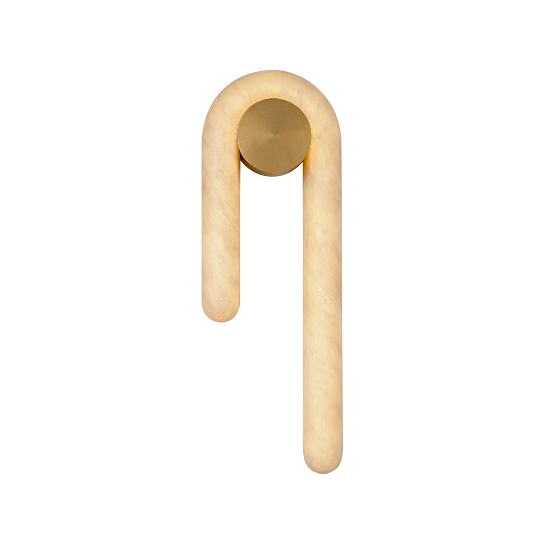J-Shape Arlo Loop Alabaster Wall Sconce