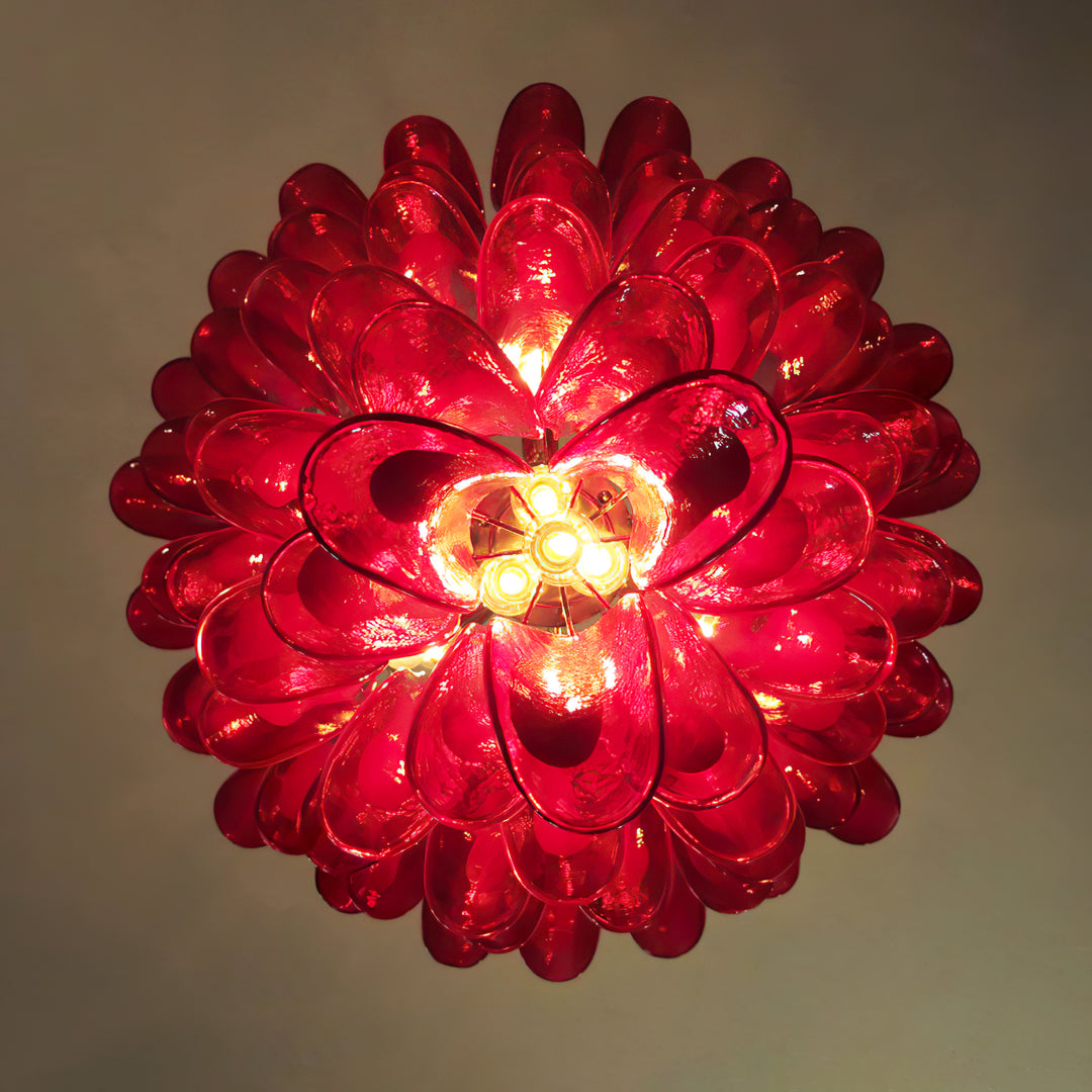 Large Vintage Murano Petal Chandelier