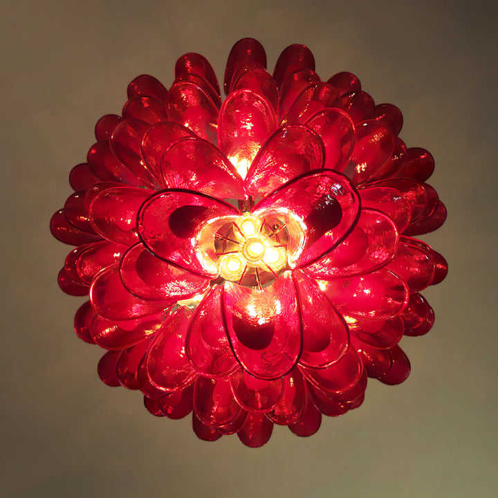 Large Vintage Murano Petal Chandelier