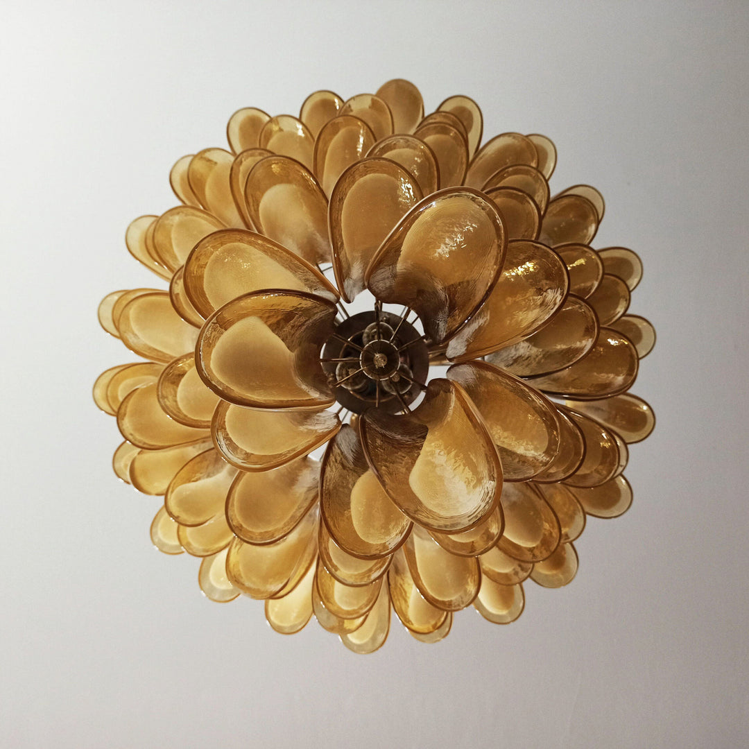 Large Vintage Murano Petal Chandelier