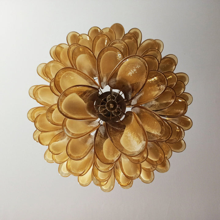 Large Vintage Murano Petal Chandelier