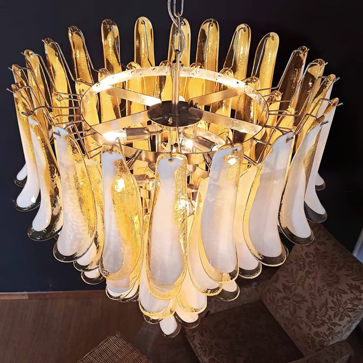 Large Vintage Murano Petal Chandelier