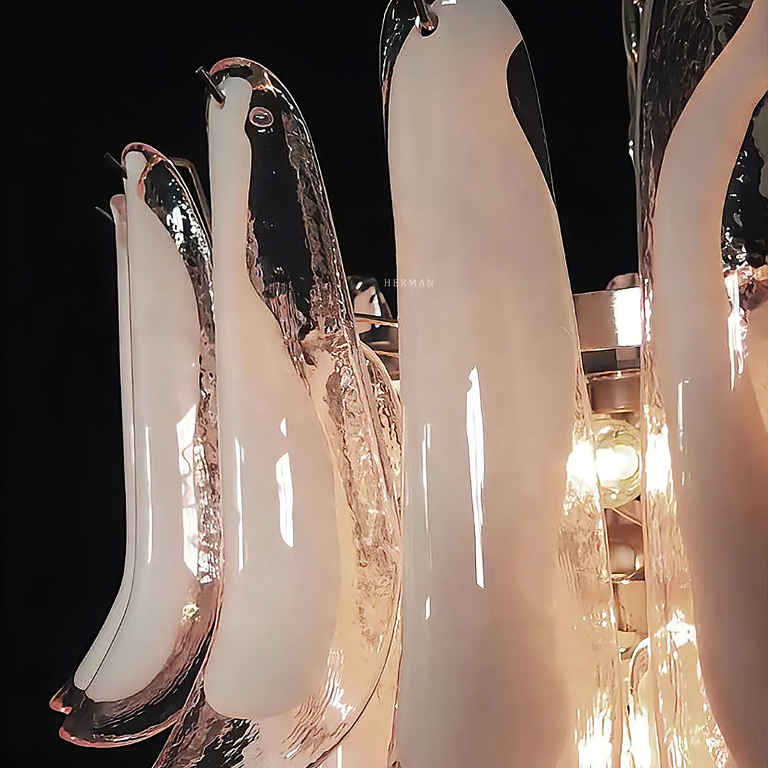 Large Vintage Murano Petal Chandelier
