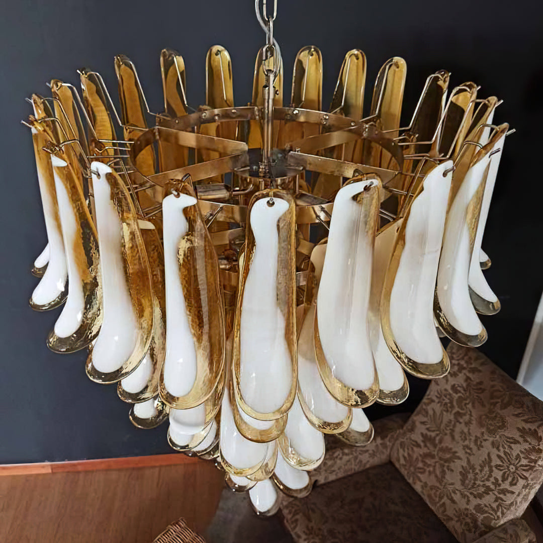 Large Vintage Murano Petal Chandelier
