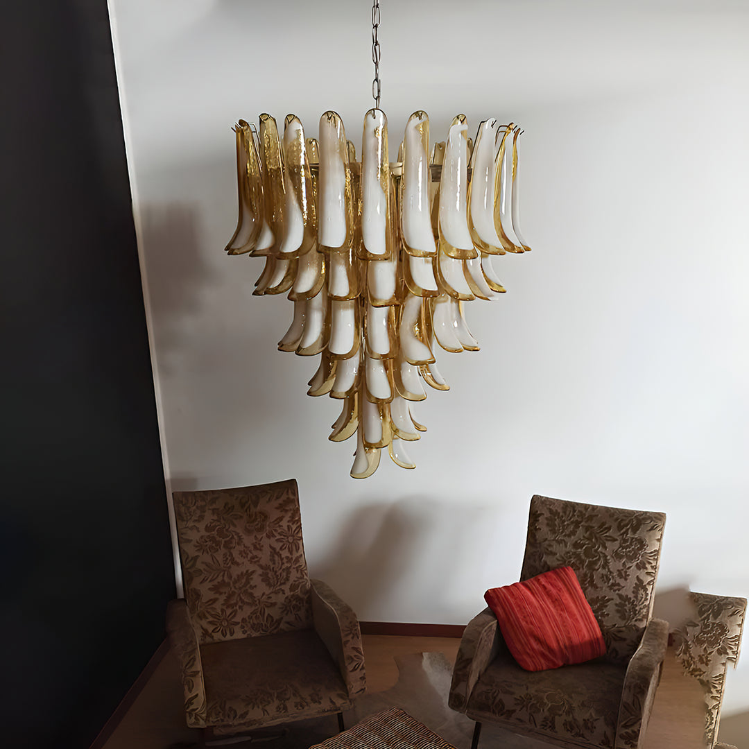 Large Vintage Murano Petal Chandelier