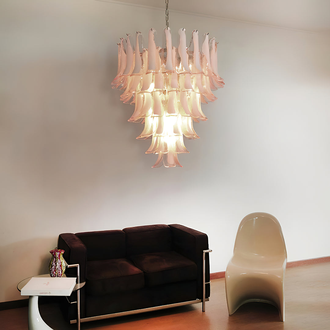 Large Vintage Murano Petal Chandelier