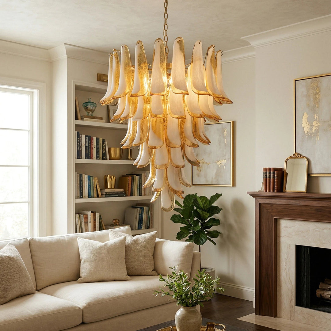 Large Vintage Murano Petal Chandelier
