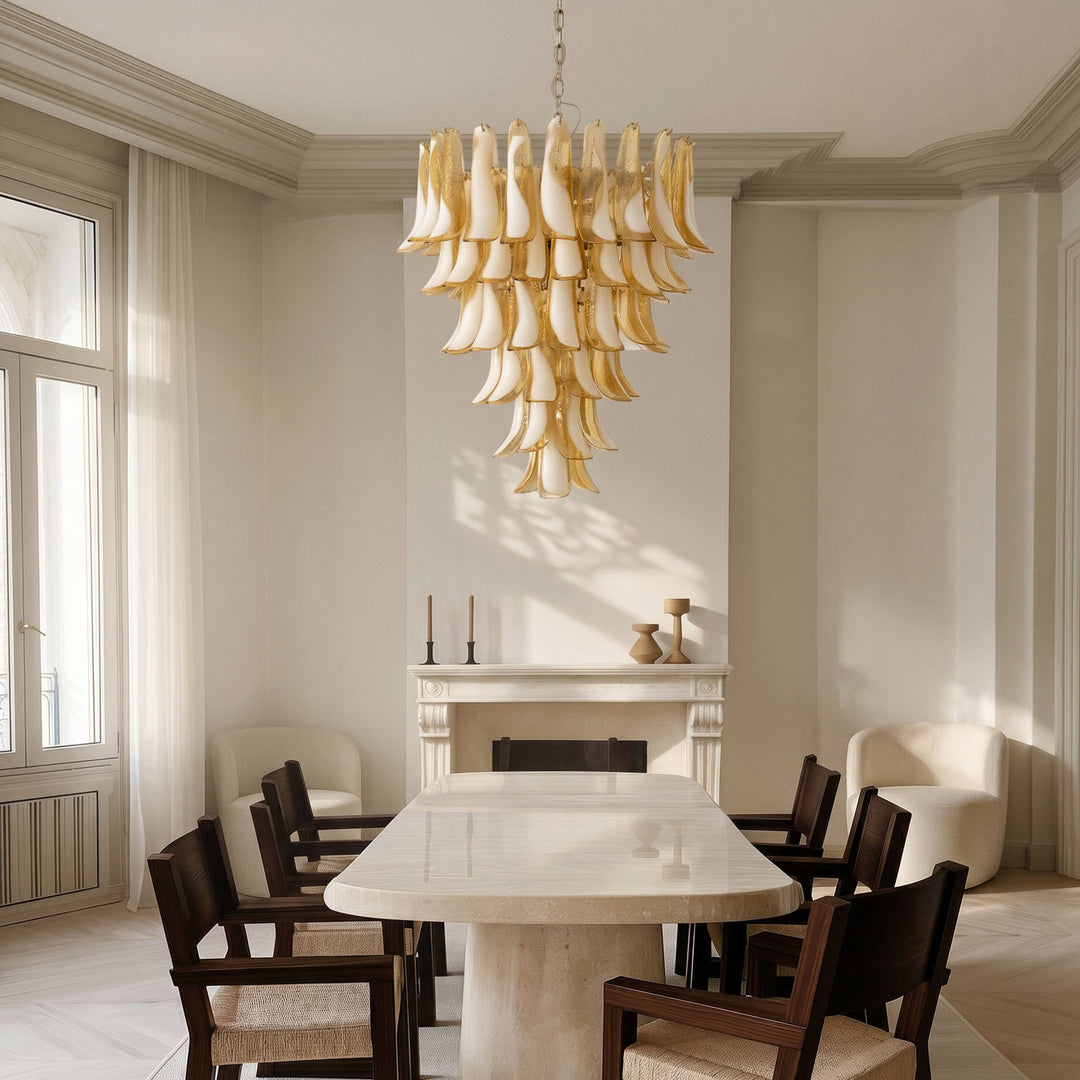 Large Vintage Murano Petal Chandelier
