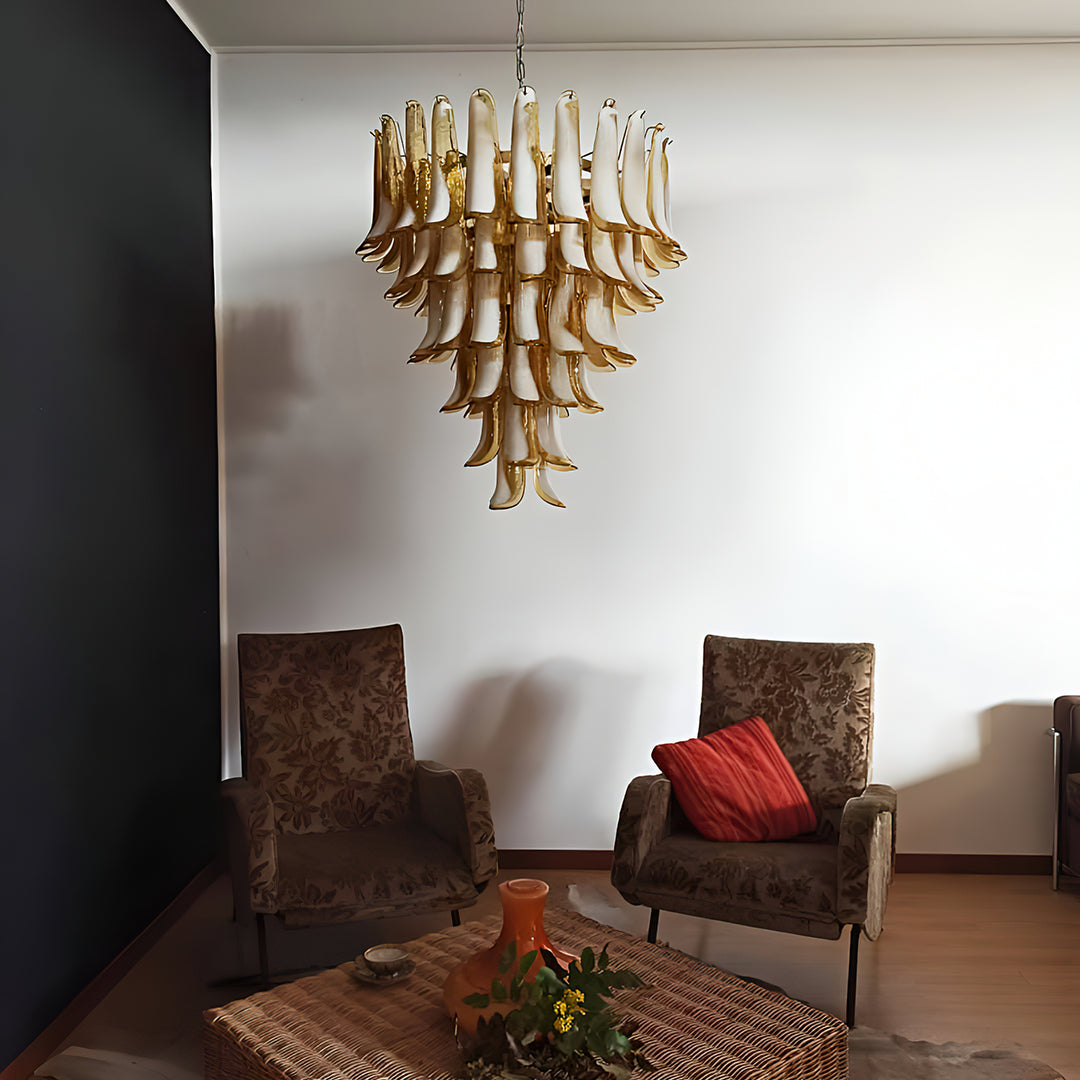 Large Vintage Murano Petal Chandelier
