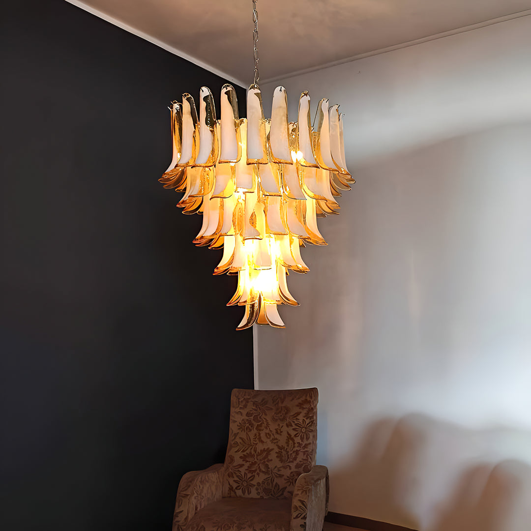 Large Vintage Murano Petal Chandelier