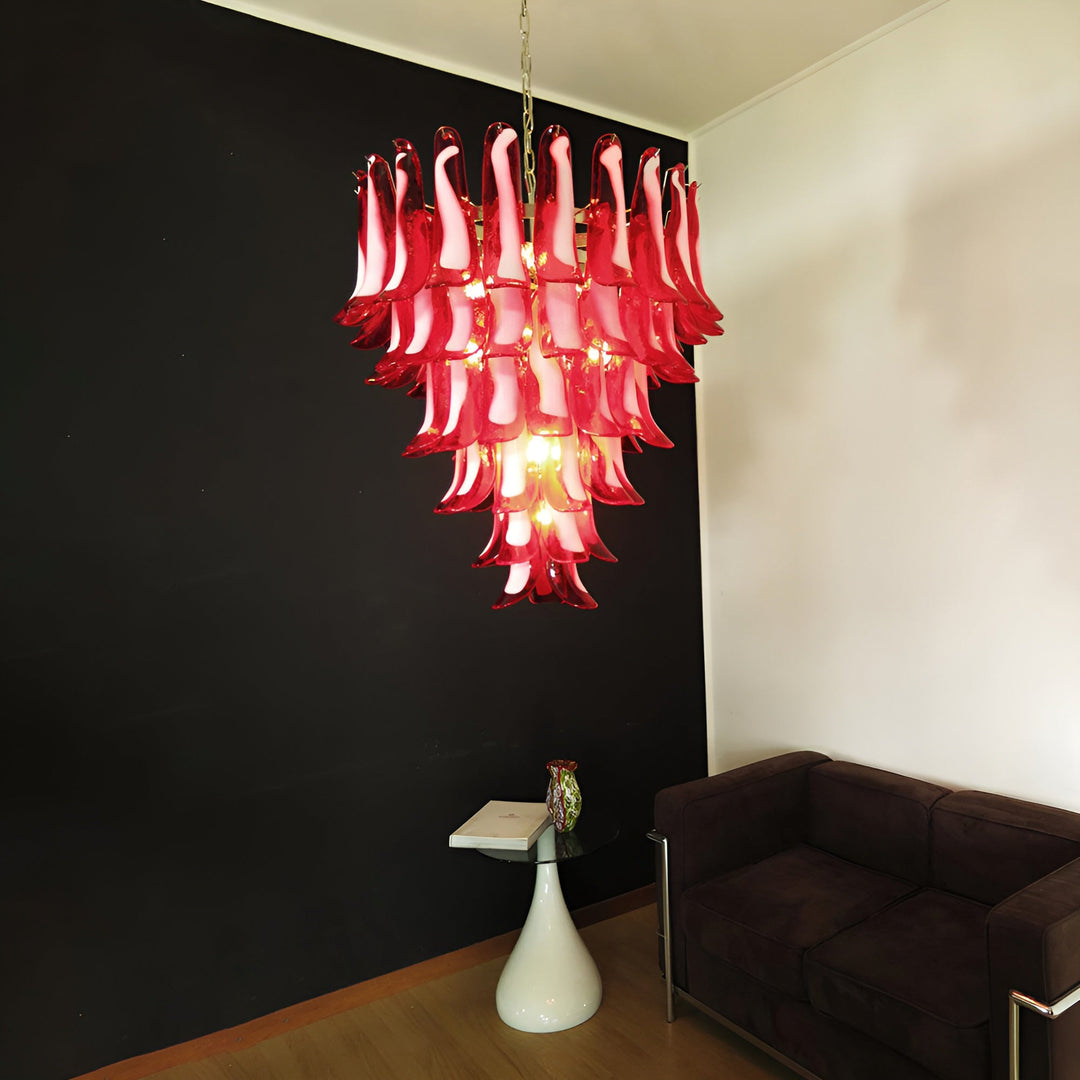 Large Vintage Murano Petal Chandelier