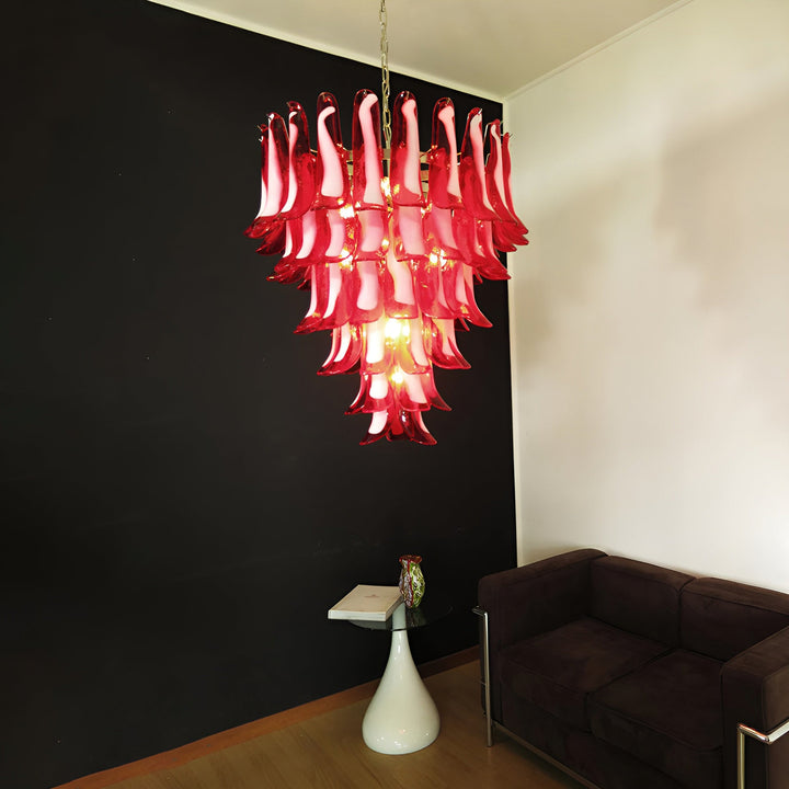 Large Vintage Murano Petal Chandelier