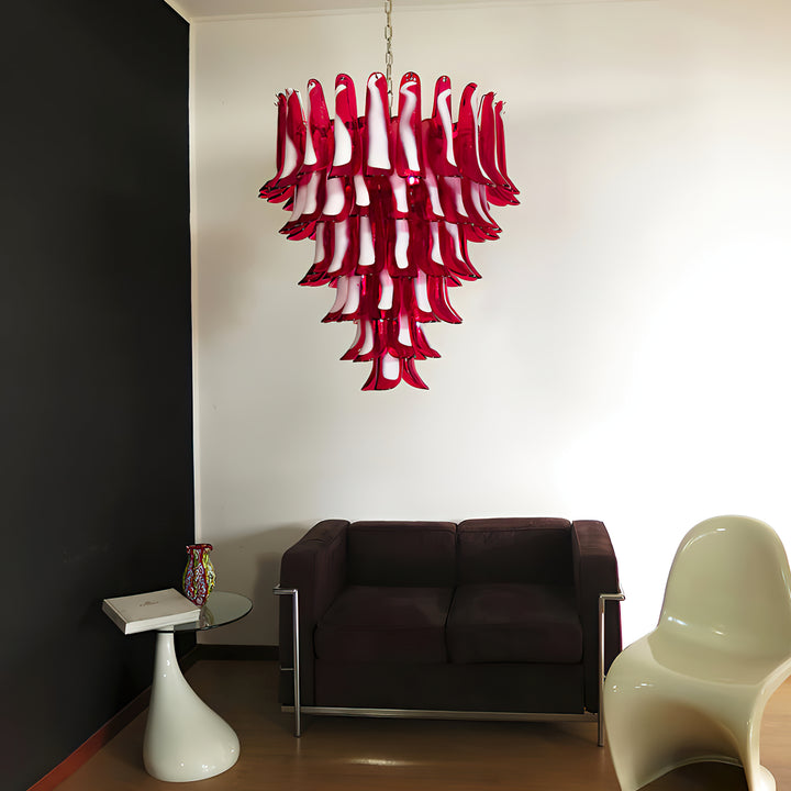 Large Vintage Murano Petal Chandelier