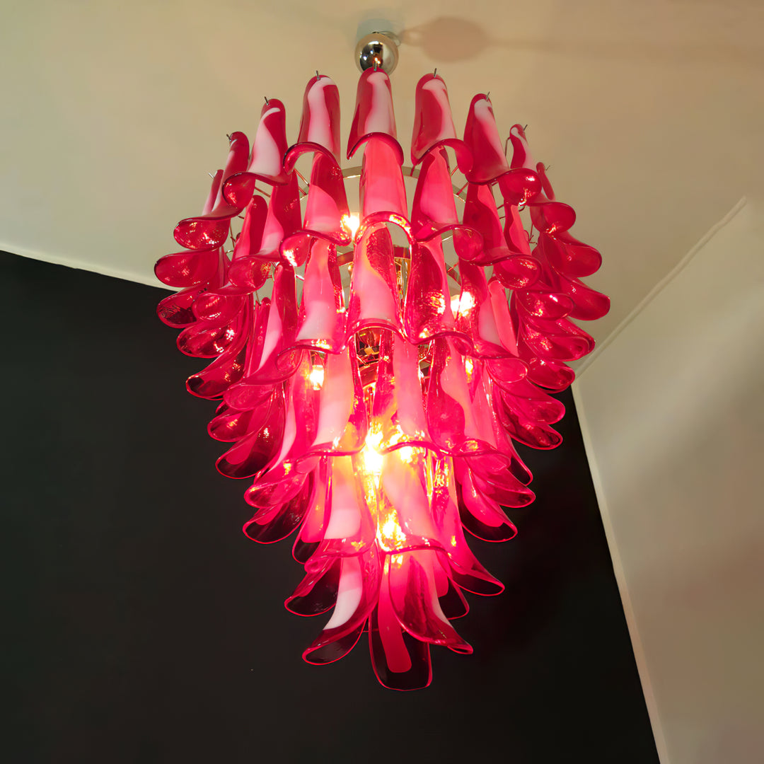 Large Vintage Murano Petal Chandelier