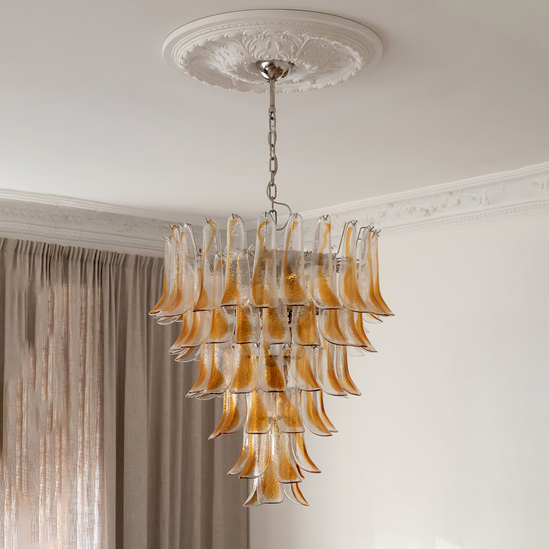 Large Vintage Murano Petal Chandelier