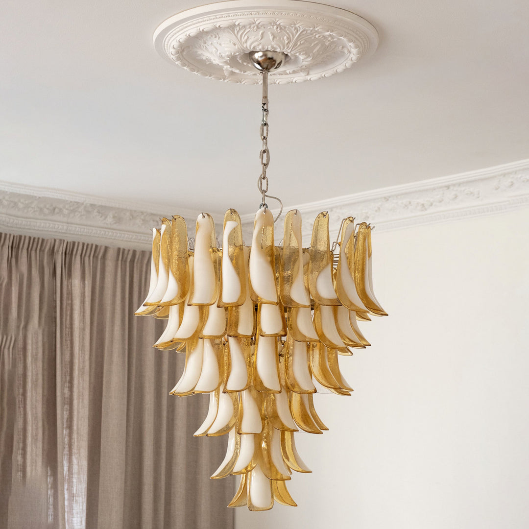 Large Vintage Murano Petal Chandelier