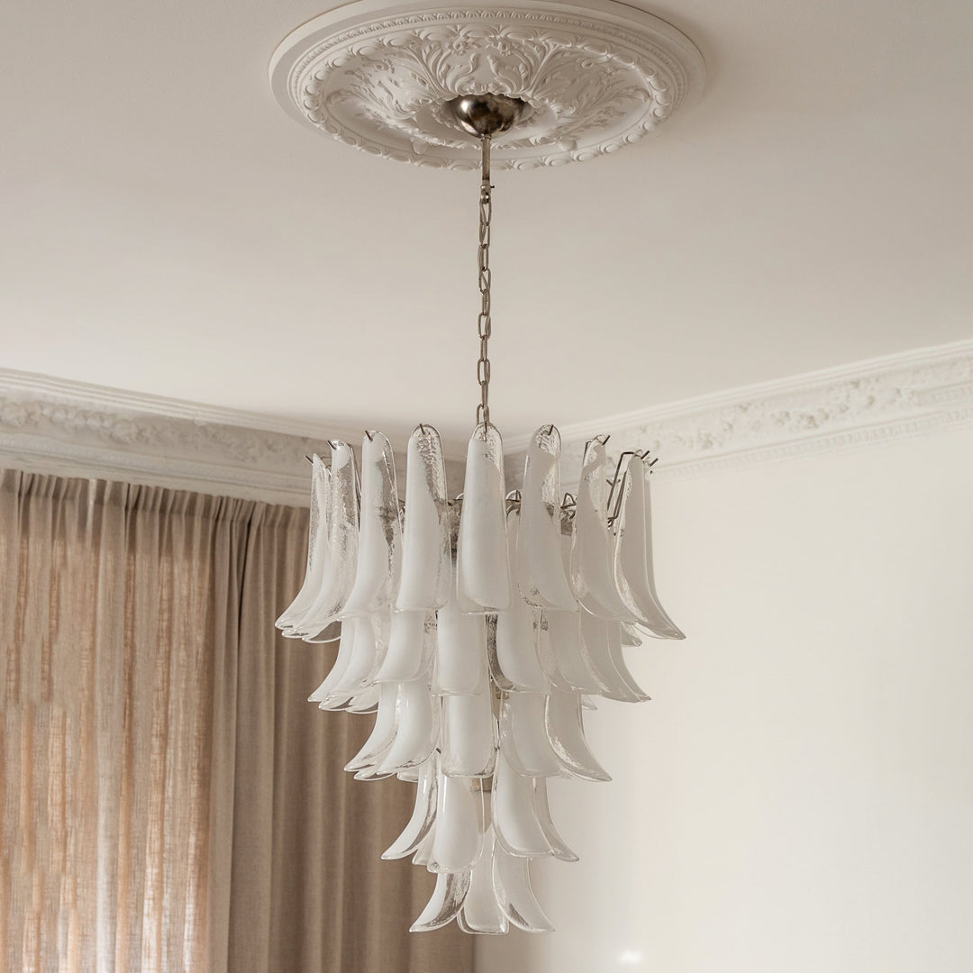 Large Vintage Murano Petal Chandelier