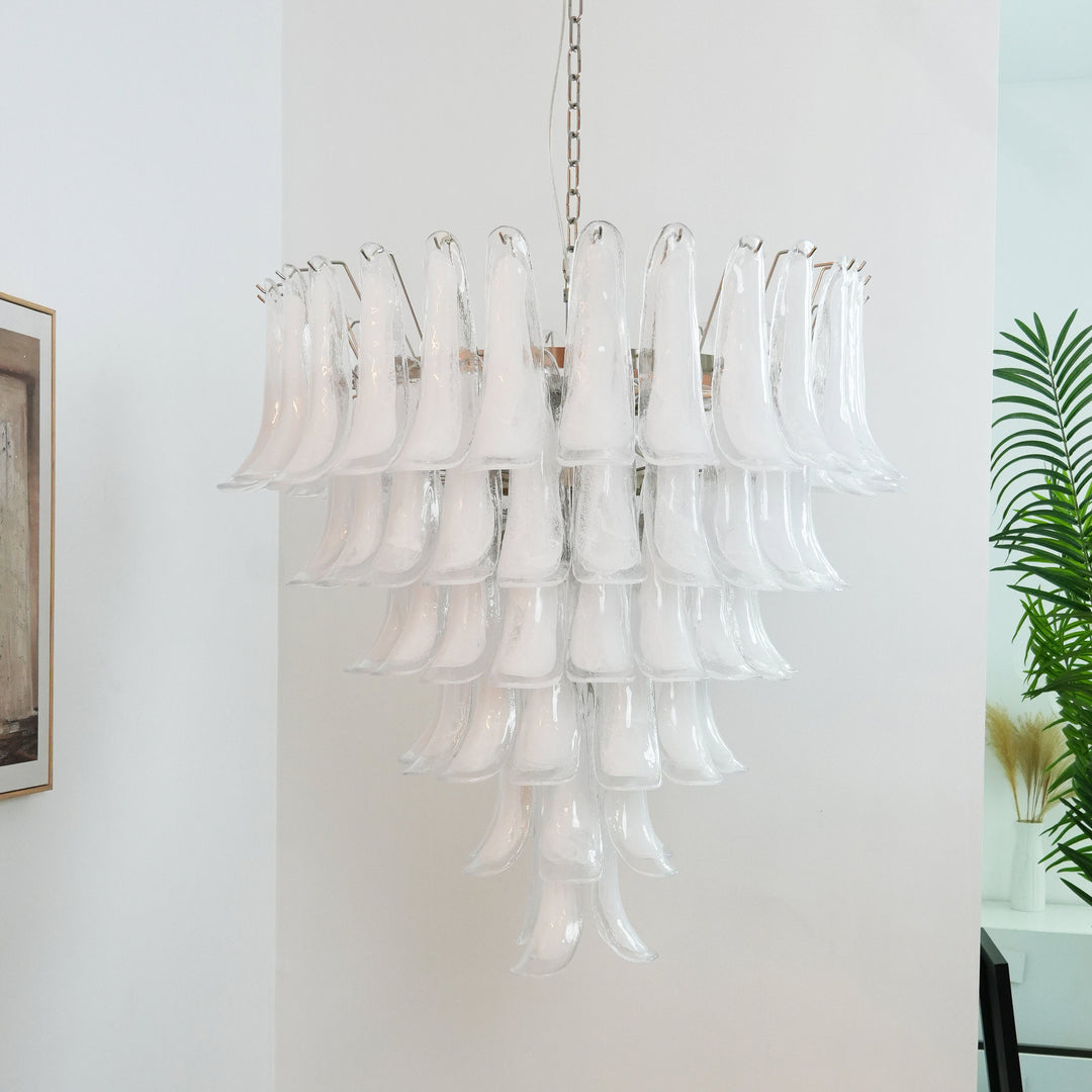 Large Vintage Murano Petal Chandelier