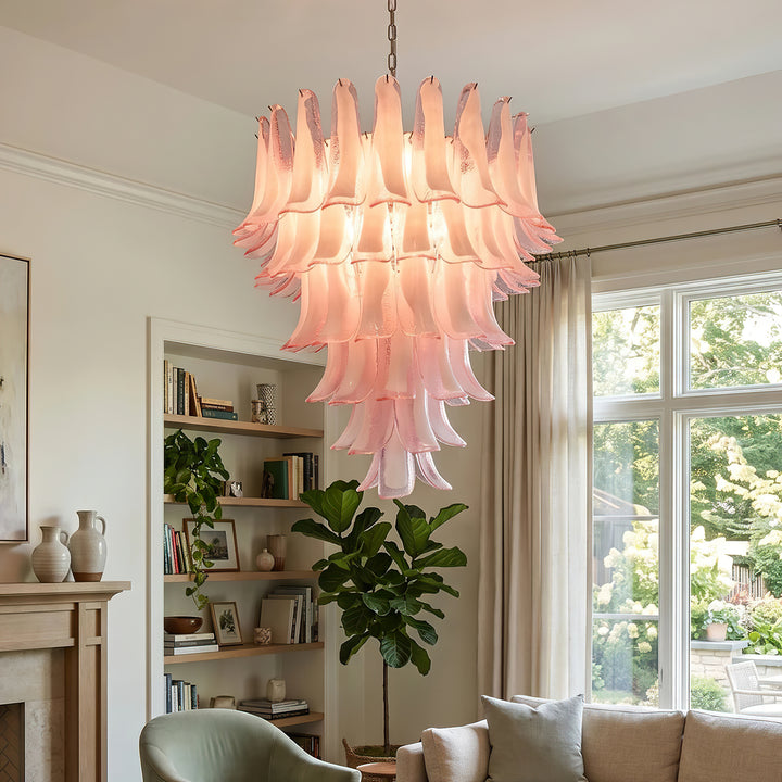 Large Vintage Murano Petal Chandelier