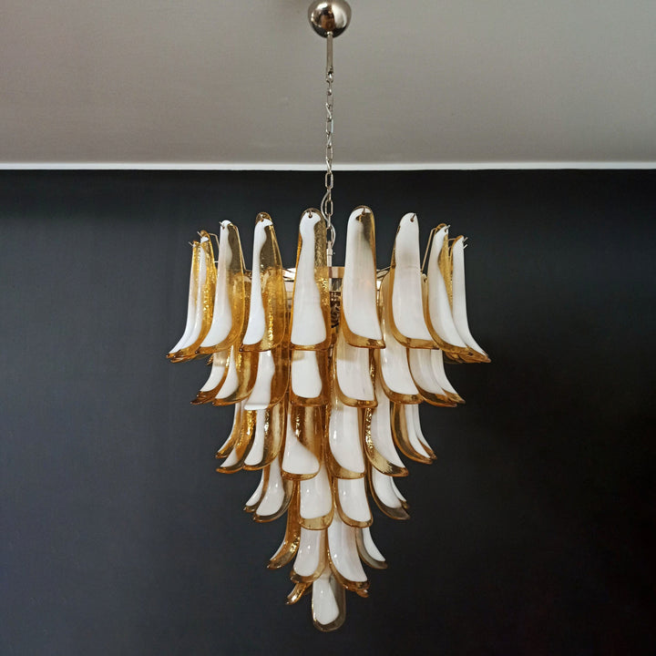 Large Vintage Murano Petal Chandelier