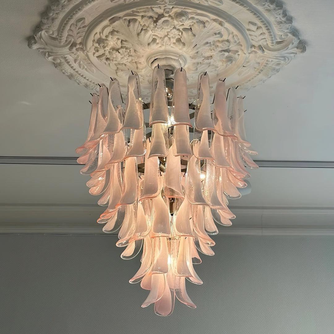 Large Vintage Murano Petal Chandelier