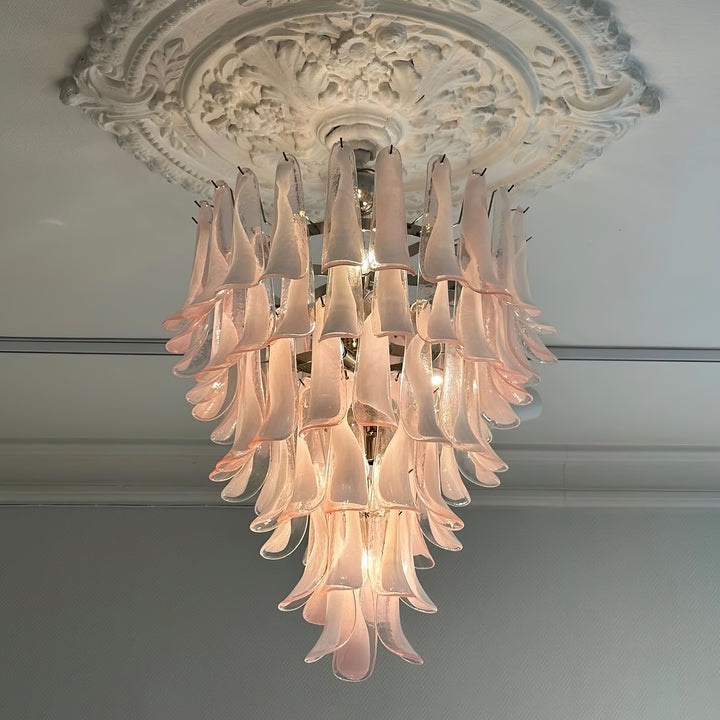 Large Vintage Murano Petal Chandelier