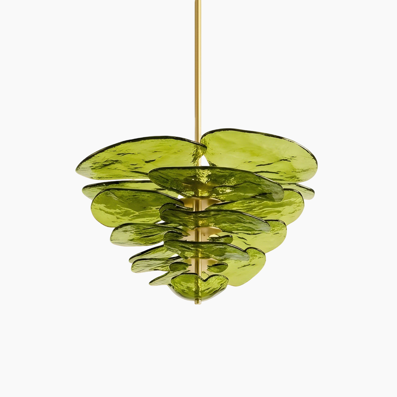 Lotus Leaf Layered Glass Chandelier | Woorglamp