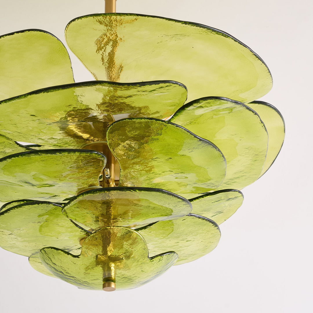 Lotus Leaf Layered Glass Chandelier