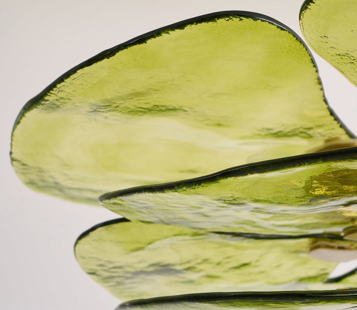 Lotus Leaf Layered Glass Chandelier