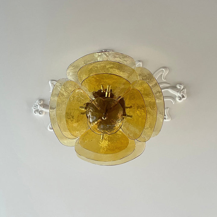 Lotus Leaf Layered Glass Chandelier