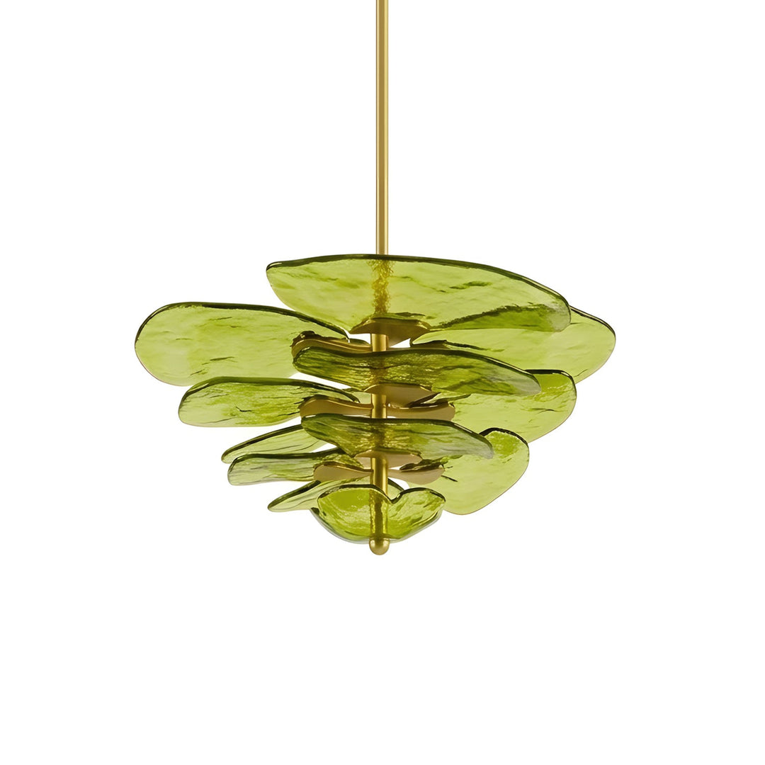 Lotus Leaf Layered Glass Chandelier
