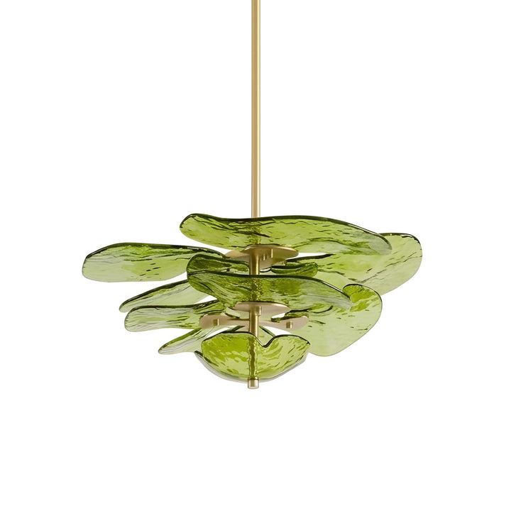Lotus Leaf Layered Glass Chandelier