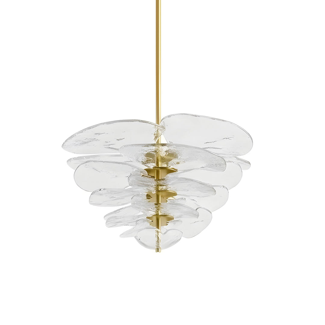 Lotus Leaf Layered Glass Chandelier