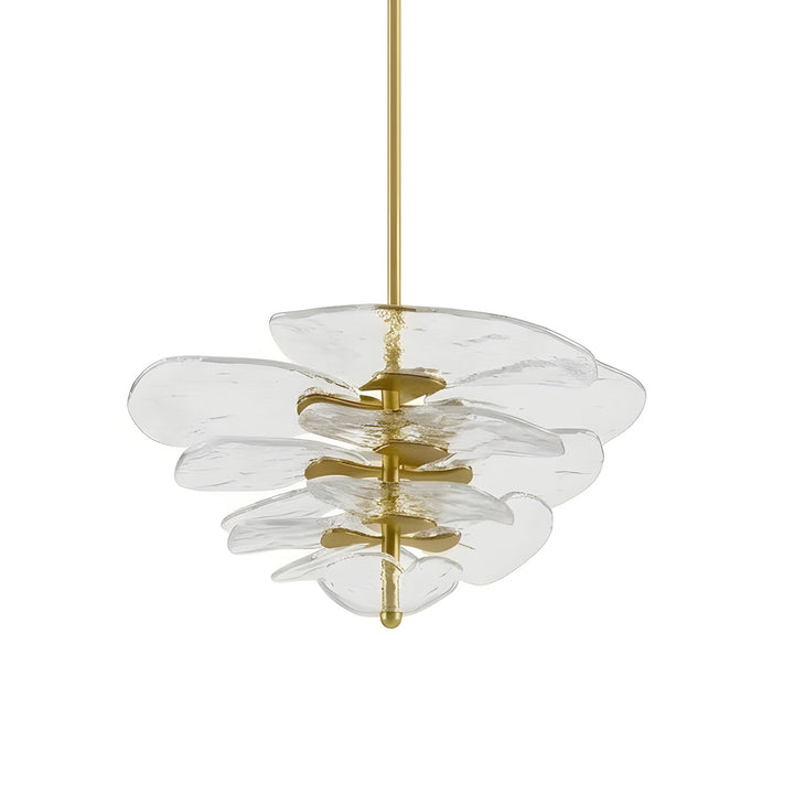 Lotus Leaf Layered Glass Chandelier