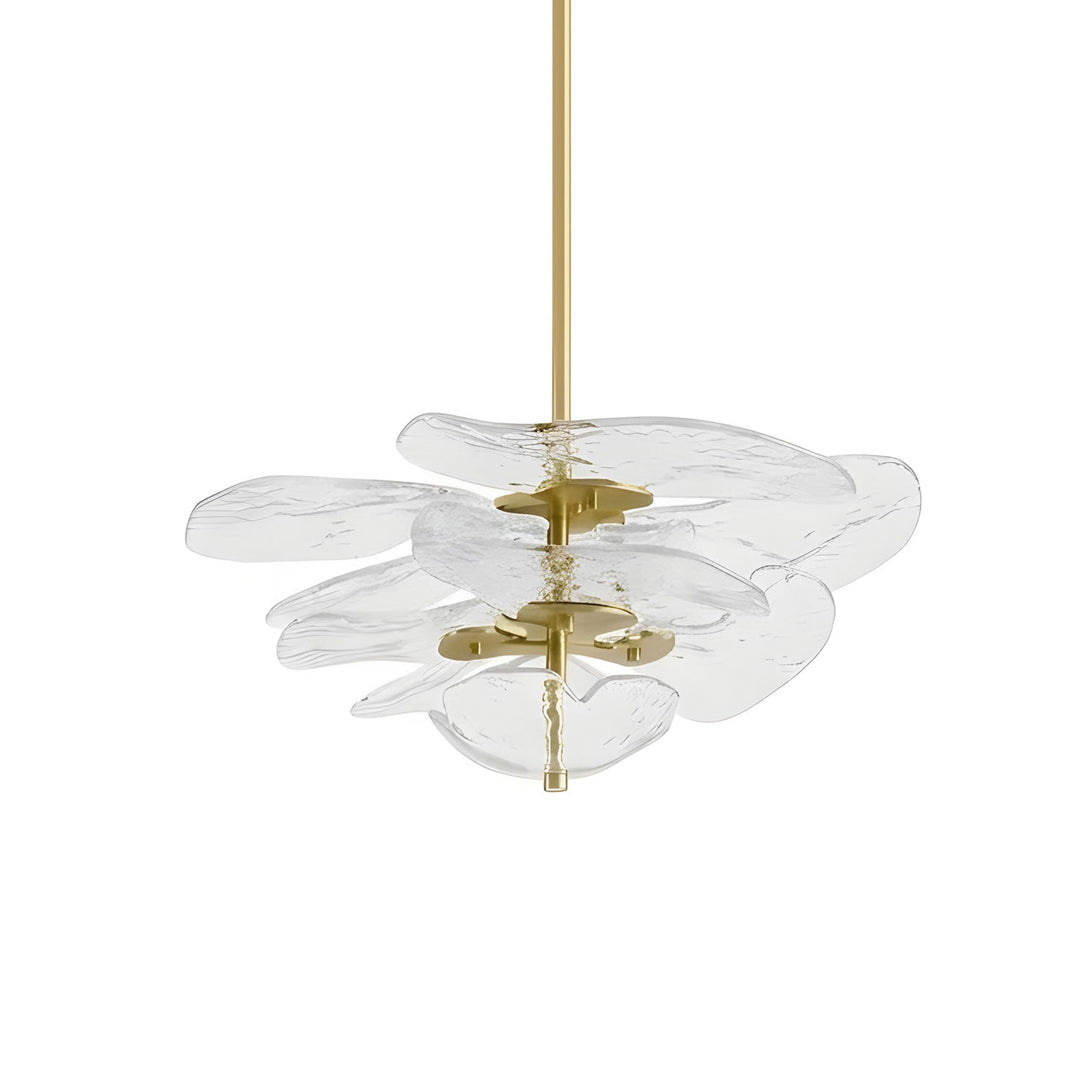 Lotus Leaf Layered Glass Chandelier
