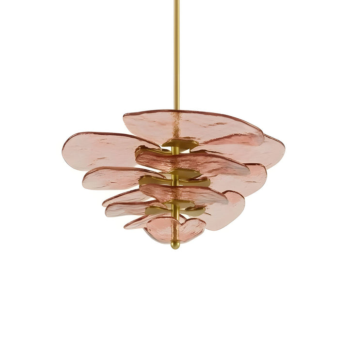 Lotus Leaf Layered Glass Chandelier