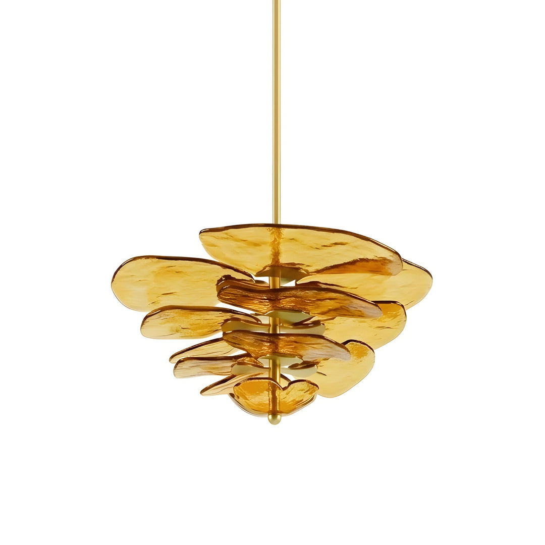 Lotus Leaf Layered Glass Chandelier