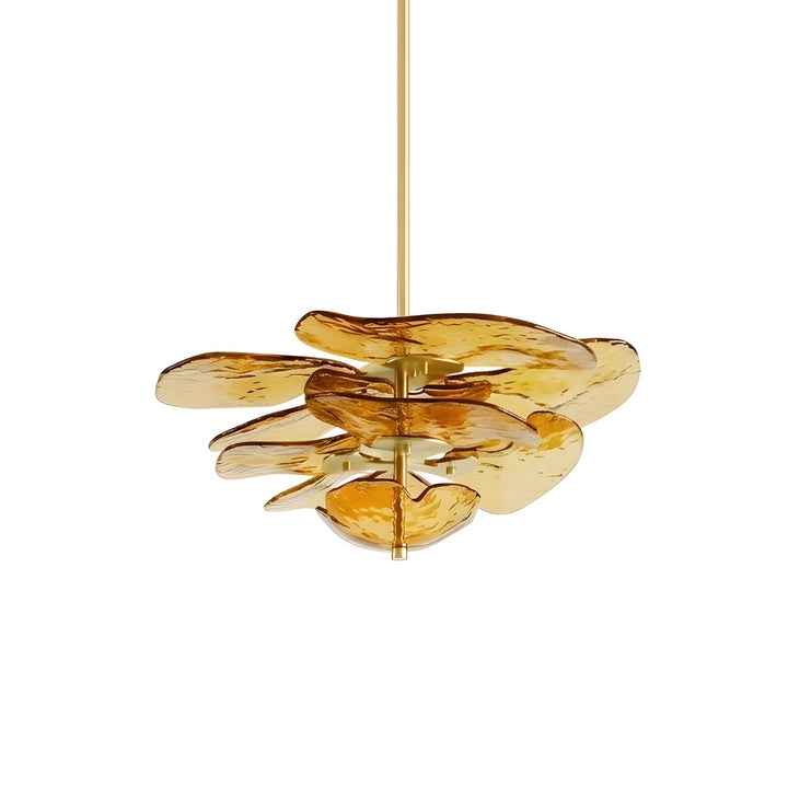 Lotus Leaf Layered Glass Chandelier