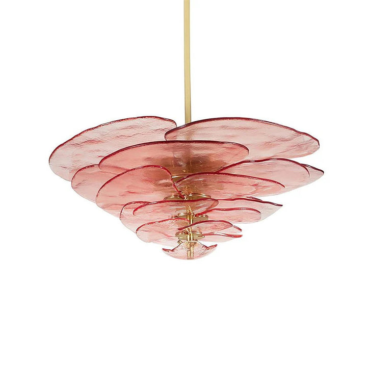 Lotus Leaf Layered Glass Chandelier