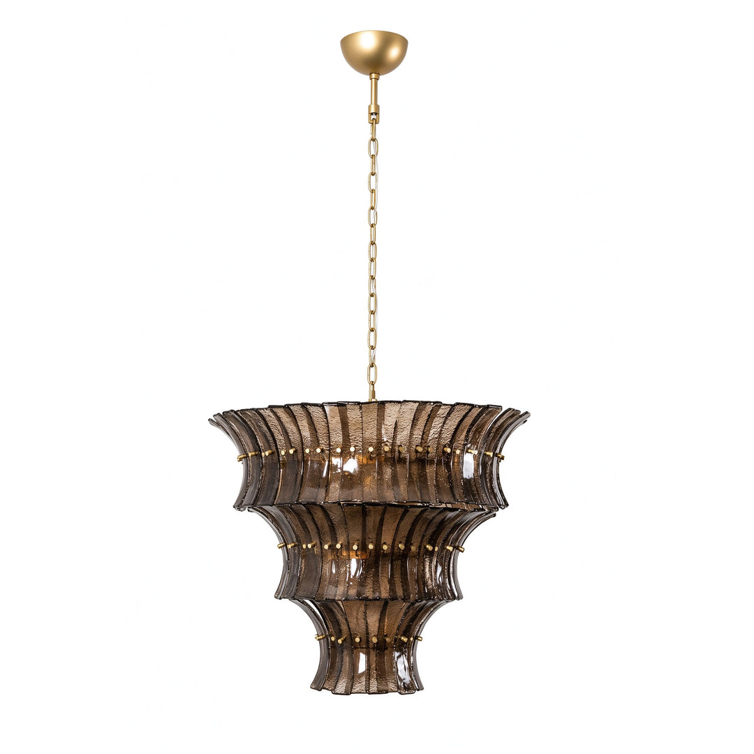 Marisol Tiered Fluted Glass Chandelier