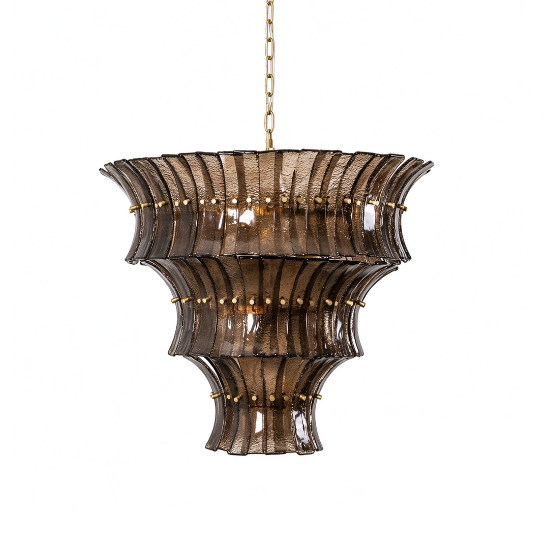 Marisol Tiered Fluted Glass Chandelier